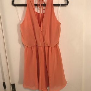 Orange Floaty Chiffon Playsuit  Romper Size Medium